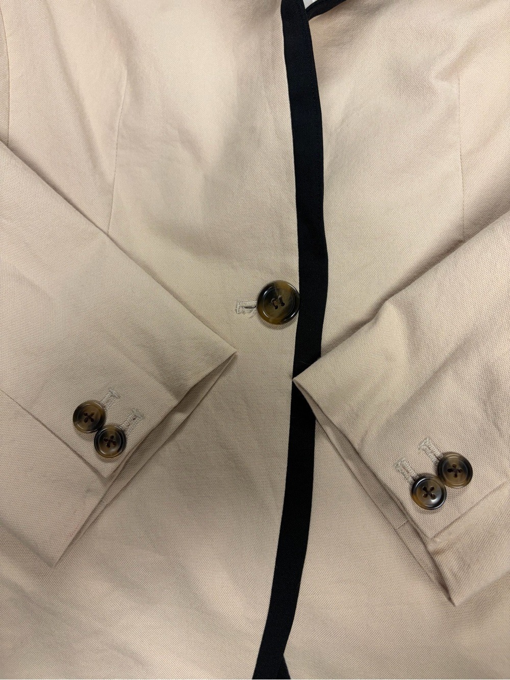 Anne Klein Cream Blazer with Black Contrast Trim NWOT - Picture 5 of 10